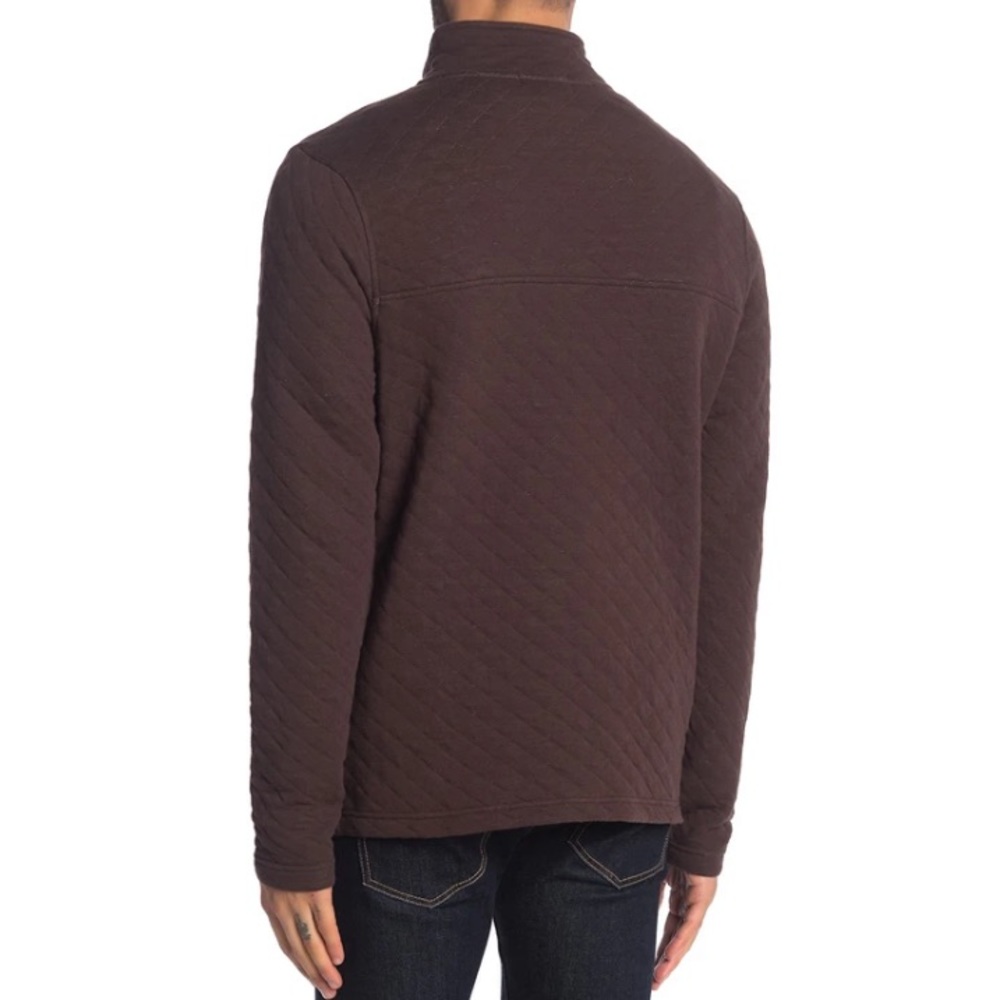 Tailor Vintage Quilted Knit 1/4 Zip - Black Coffee - Picture 2 of 8